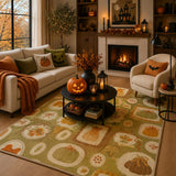 Green pumpkin rug