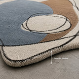 Serene flow abstract irregular wool rug