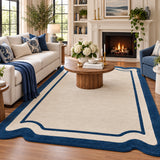 Sienna frame abstract wool rug