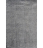 Soft grey solid hand-tufted wool rug with embossed border