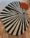 Solar Twist Abstract Rug- Hand Tufted