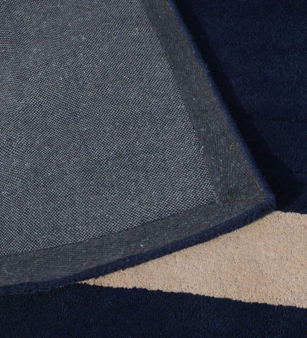 Solid Blue Minimalist Midnight Hand Tufted Rug