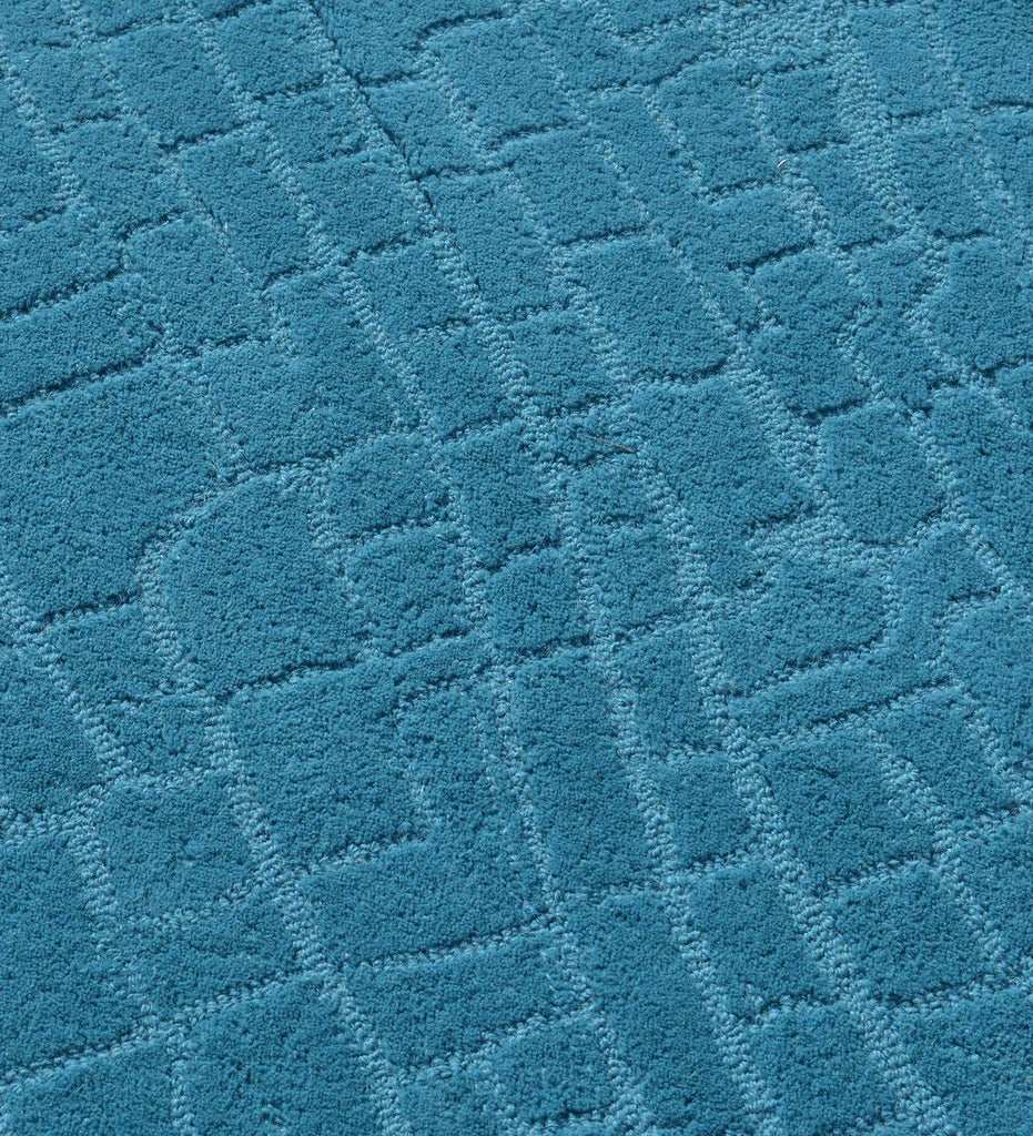 Teal Pattern Rug Texture Solid Teal Minimalist Textured Rug - Hand Tufted – Mannat Rugs