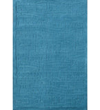 Teal textured hand-tufted wool rug with subtle geometric design