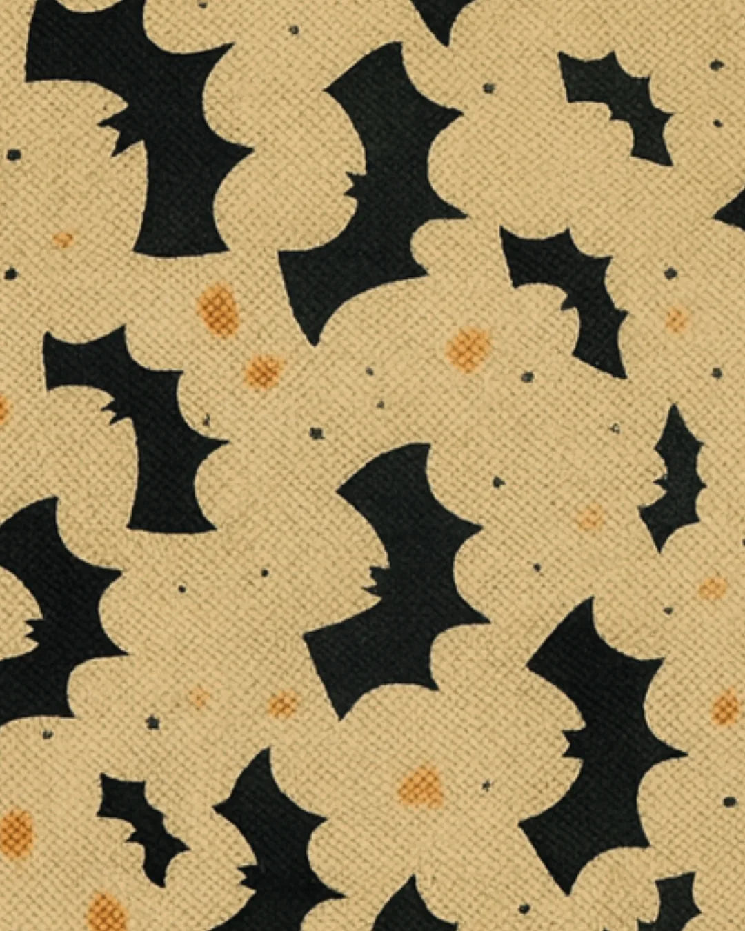 Minimal Halloween rug with bold bat silhouettes for seasonal decor.