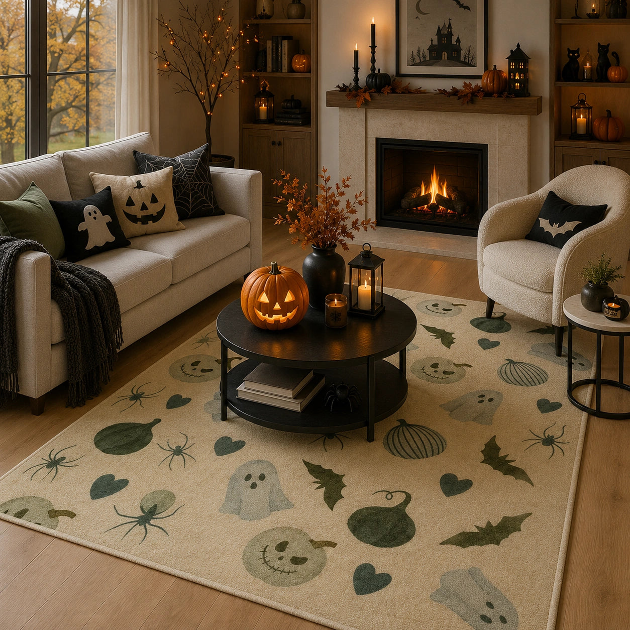 Spooky halloween rug