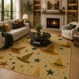 stars spooky hats rug