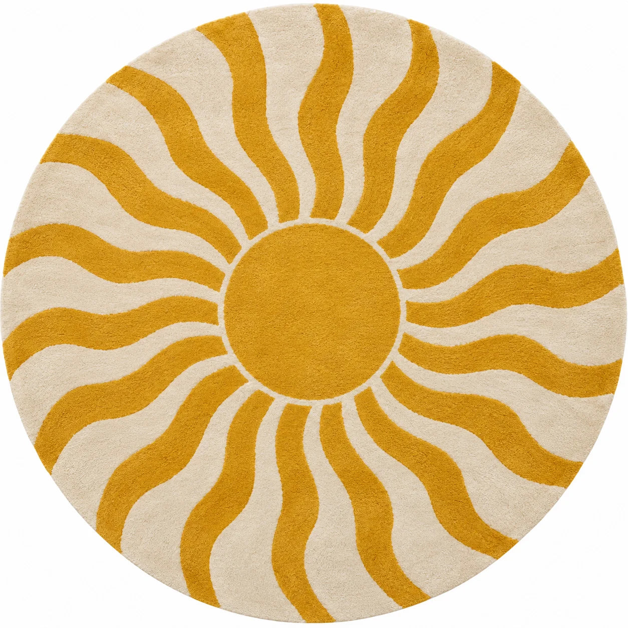 Sunburst Orbit Wool Area Rug 
