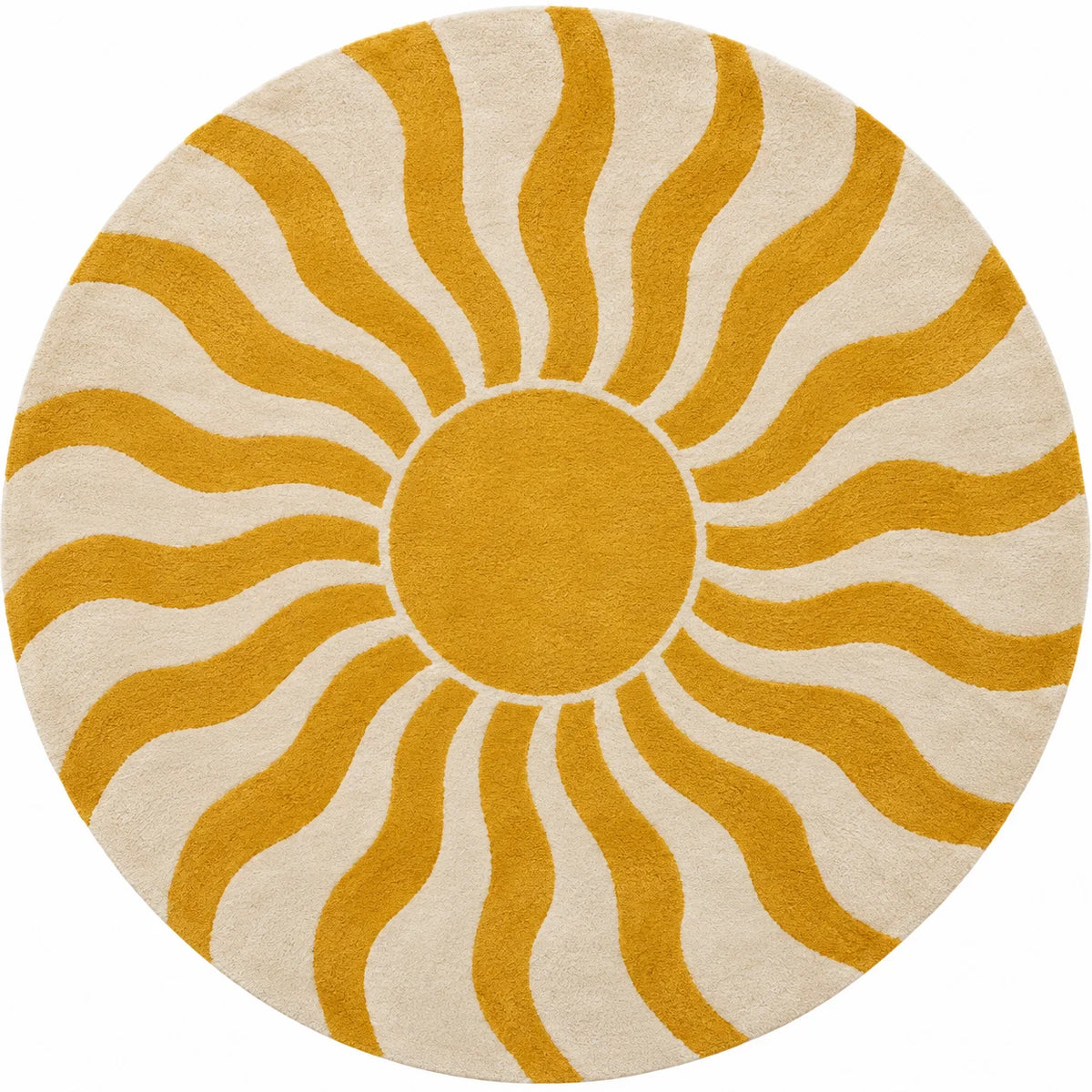 Sunburst Orbit Wool Area Rug 