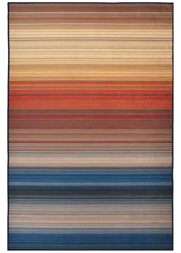 Sunset Rug Designs Sunset Horizon Stripe Rug - Machine Washable – Mannat Rugs