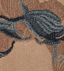 Taupe Hand-tufted wool area rug with abstract marbled river design in beige, brown, and teal tones.