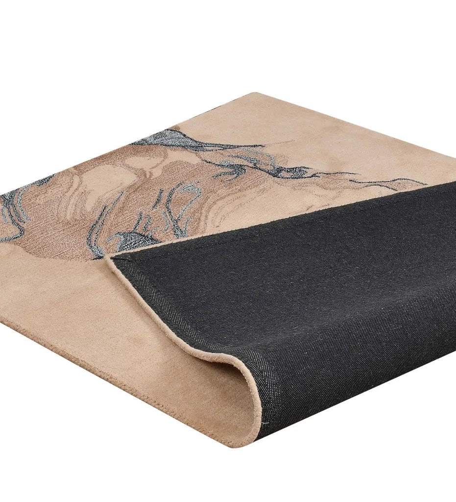 Taupe Abstract design River Drift Hand Tufted Rug