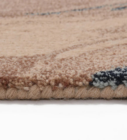 Close up of Taupe Abstract River Drift Rug pile thickness