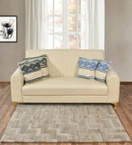 Luxury neutral wool area rug with modern maze pattern