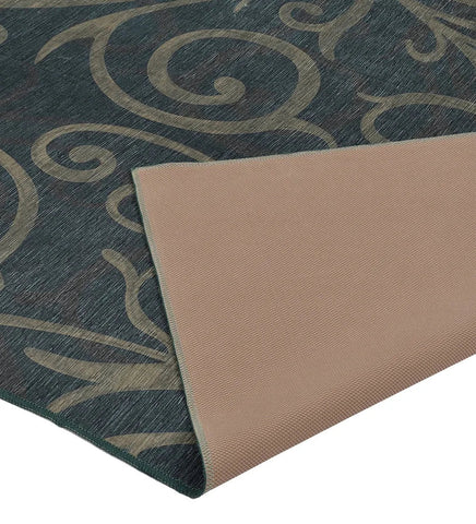 Durable taupe and charcoal rug for high-traffic areas.