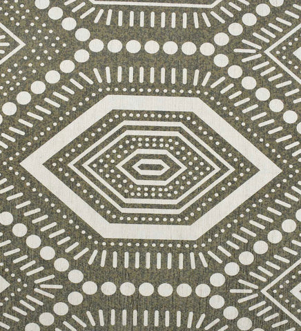 Soft boho style taupe and ivory area rug for living rooms.