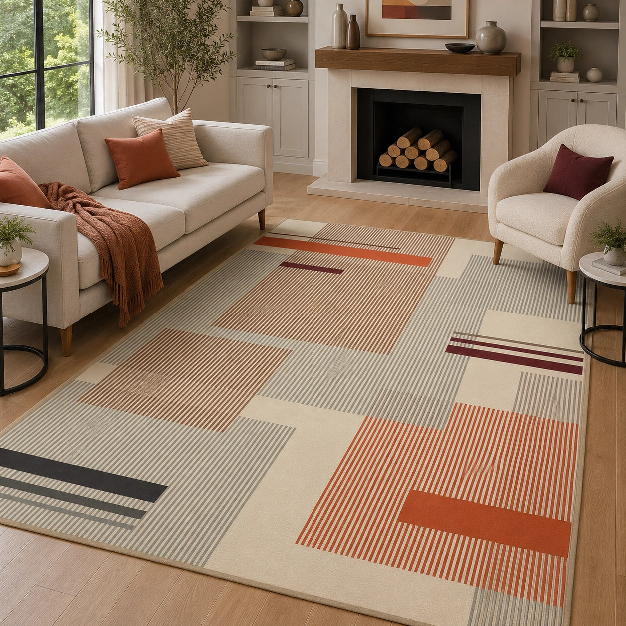 Modern geometric rug