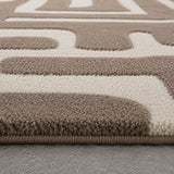 Taupe and cream wool rug