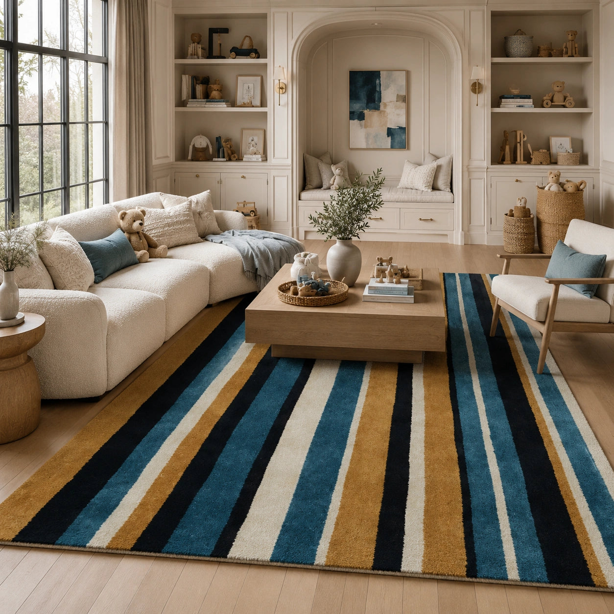 stripes wool rug