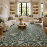 Teal ivory modern wool rug
