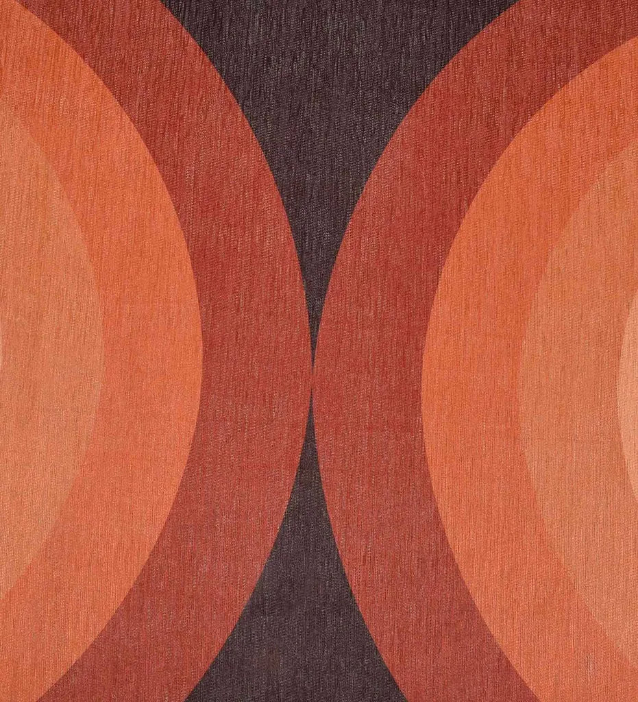 Bold arch motif rug in terracotta, cream, and beige.