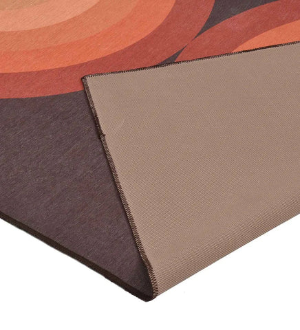 Durable retro-inspired area rug for eclectic interiors.