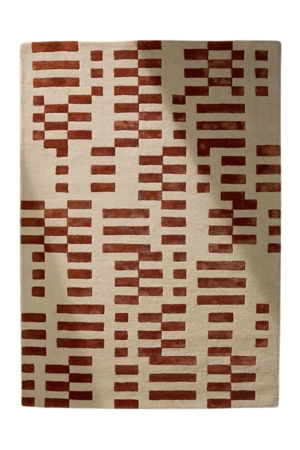 Terracotta Modern Geometric Pattern Hand Tufted Rug
