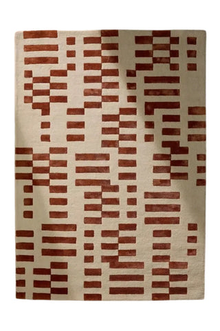 Terracotta Modern Geometric Pattern Hand Tufted Rug