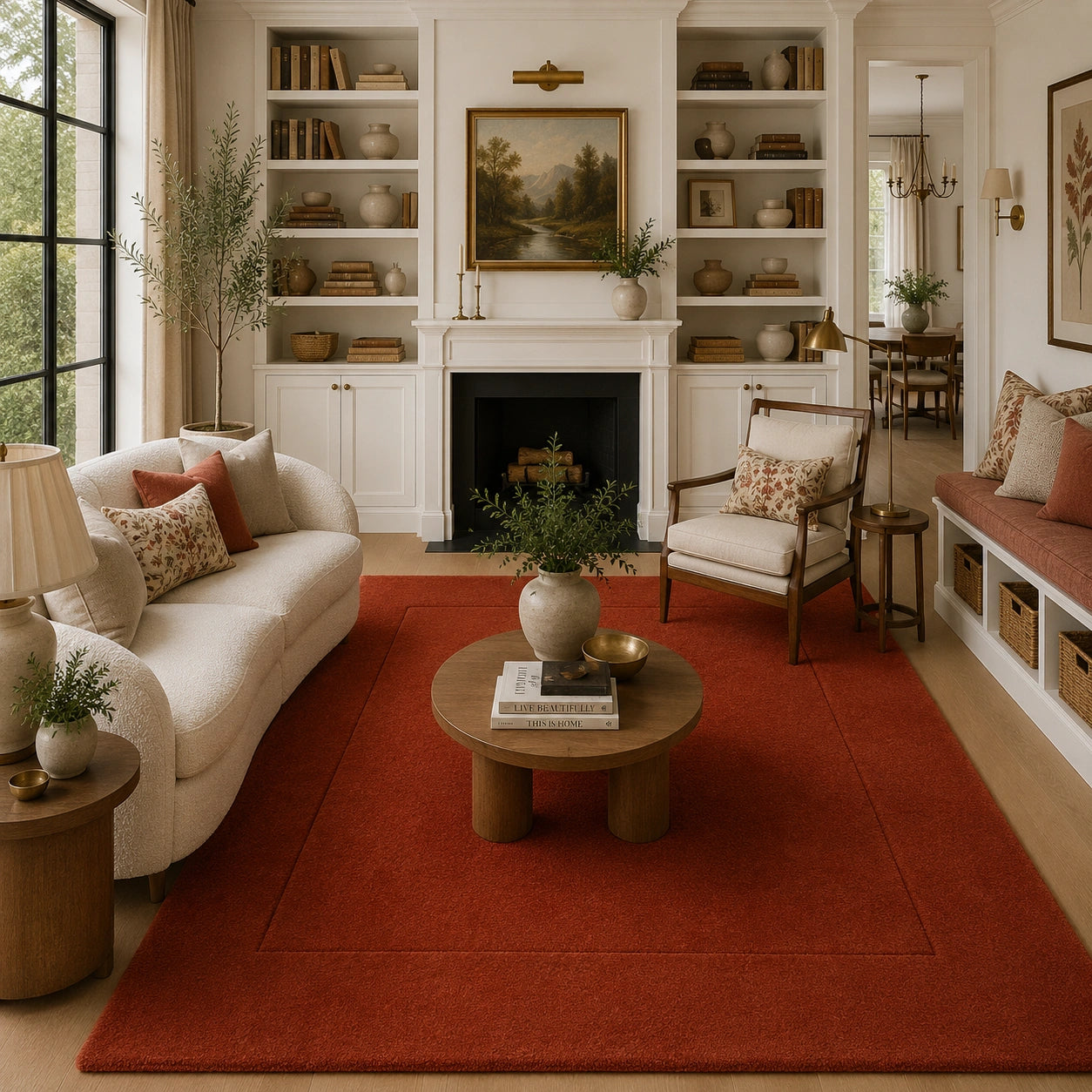 Terracotta wool rug