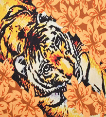 Soft and durable tiger pattern area rug.