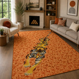 Tiger print floral rug
