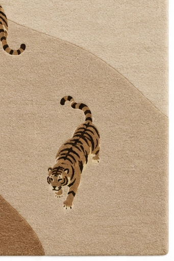Tigerscape figurative wool rug