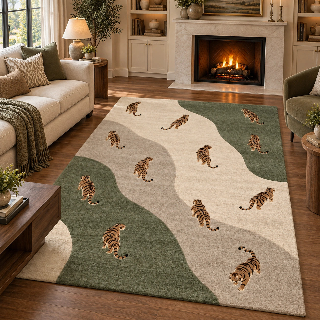Tigerscape wool rug