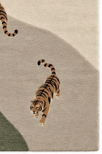Tigerscape wool area rug