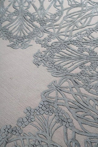Green floral rug