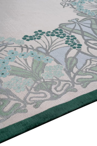 Dark Green Border Rug