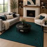 Turquoise maze rug
