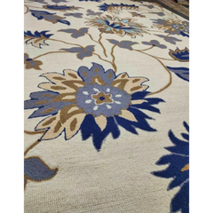 brown and blue rug