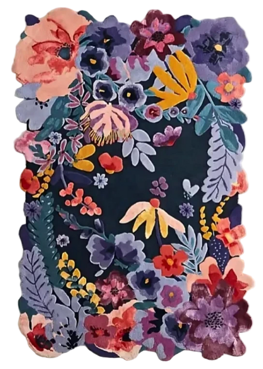 Pink floral rug