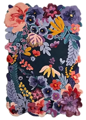 Pink floral rug