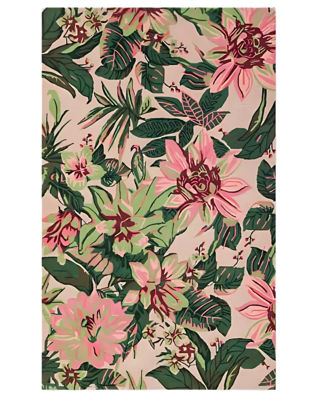 Pink and Green Hand Tufted Rug