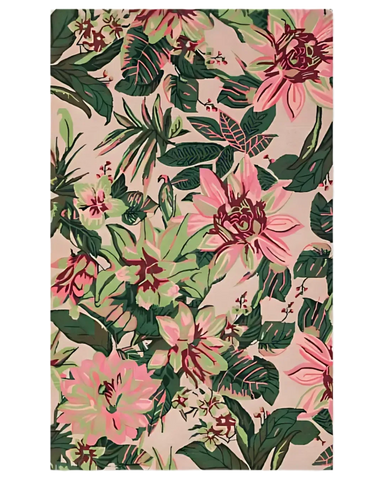 Pink and Green Hand Tufted Rug