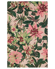Pink and Green Modern Floral Hand Tufted Rug