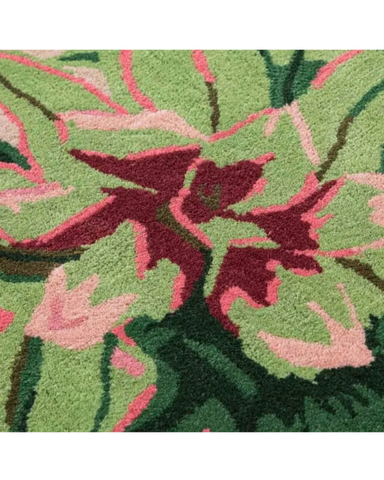 Pink and Green Hand Tufted Rug