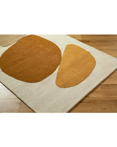brown and cream rug