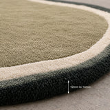 Verdant edge irregular wool rug