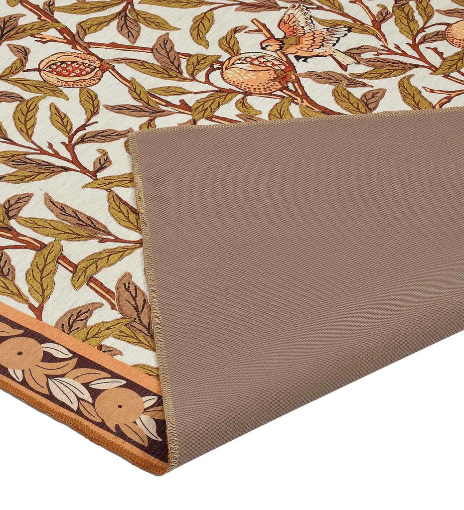 Durable nature-inspired patterned rug for cozy living spaces.