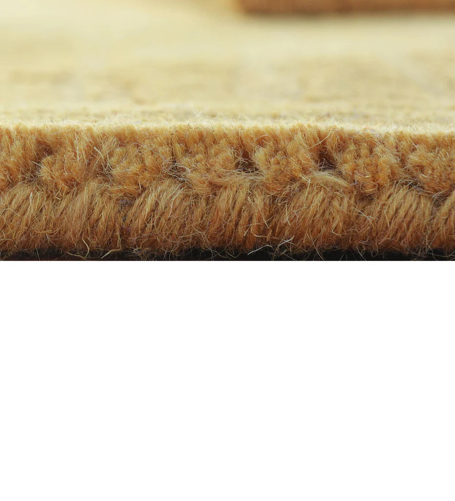 Premium wool rug in golden mustard for living room decor