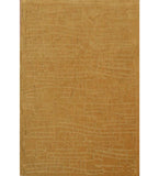 Golden mustard hand-tufted wool rug with subtle embossed pattern