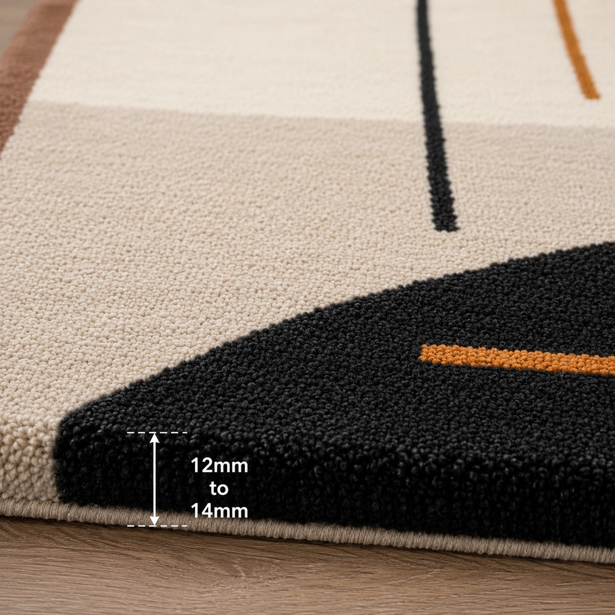White geometric wool rug